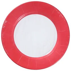 Linen Red Dinner Plates - 8 Ct