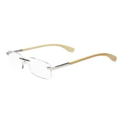 Select-A-Vision Green Bamboo Rimless Reading Glasses - +2.75