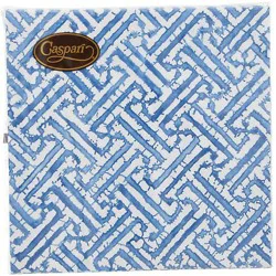 Caspari Fretwork Blue Cocktail Napkin - 20 Ct