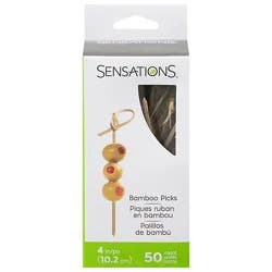 Sensations Bamboo Picks 4in - 50 Ct