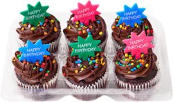 Choc W/choc Buttercream Cupcakes 6 Count - Ea