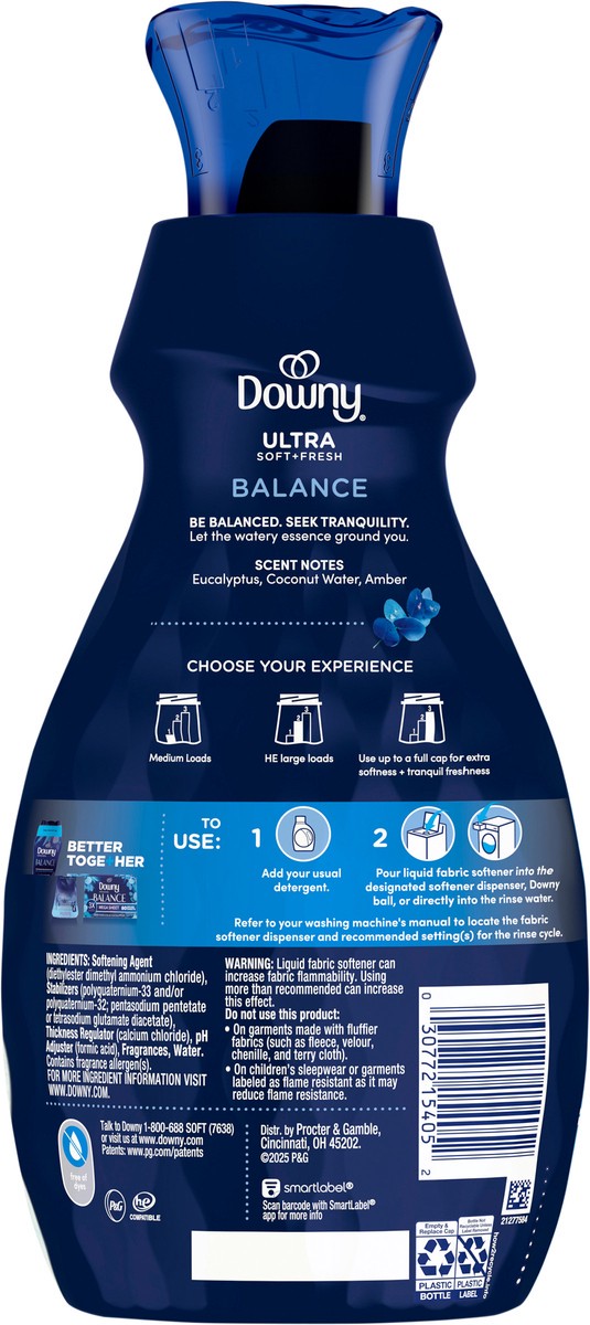 slide 2 of 6, Downy Ultra Soft Liquid Fabric Softener Balance Crisp Rain & Blue Eucalyptus - 26 Fl. Oz., 26 fl oz