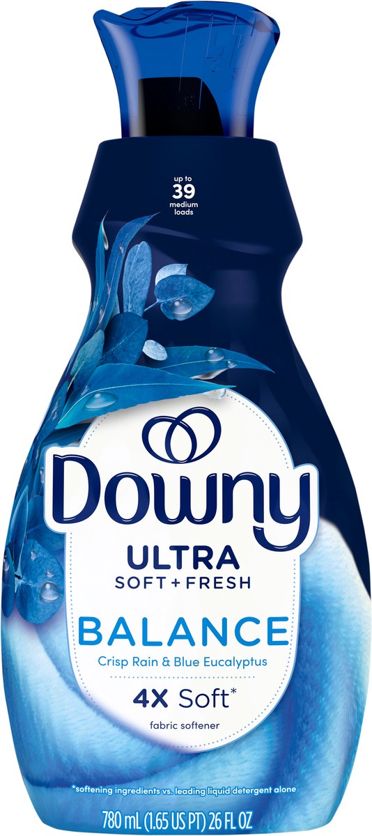 slide 5 of 6, Downy Ultra Soft Liquid Fabric Softener Balance Crisp Rain & Blue Eucalyptus - 26 Fl. Oz., 26 fl oz