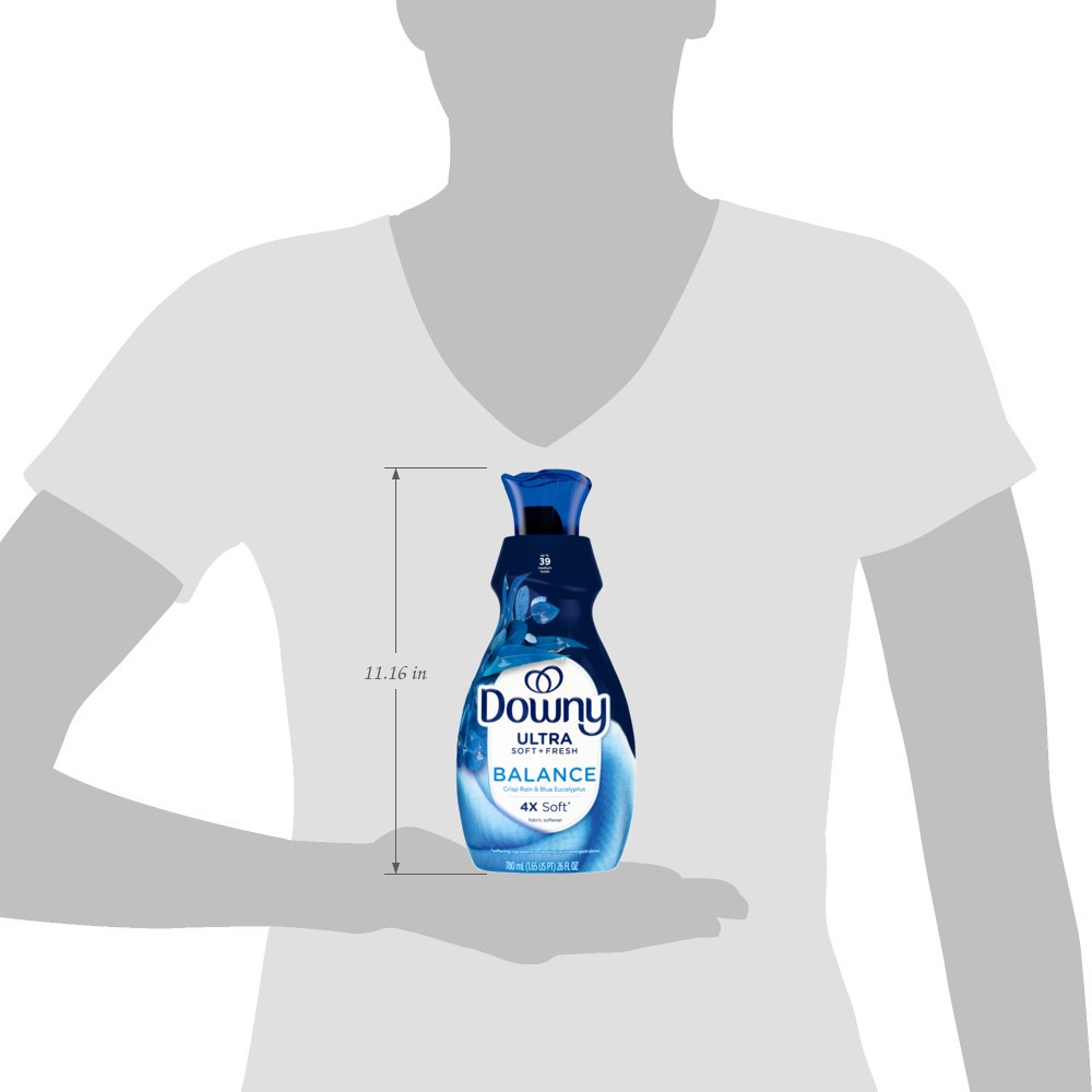 slide 6 of 6, Downy Ultra Soft Liquid Fabric Softener Balance Crisp Rain & Blue Eucalyptus - 26 Fl. Oz., 26 fl oz