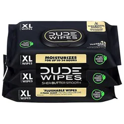 Dude Wipes Shea Butter 48ct 3-Pack - 3-48 Ct