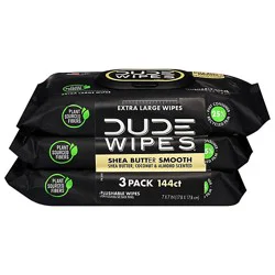 Dude Wipes Shea Butter 48ct 3-Pack - 3-48 Ct