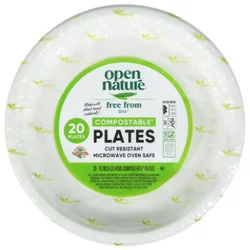 Open Nature Plates Compostable 10 Inch 20 Count - 20 Ct
