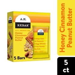 Rxbar Nut Butter And Oat Protein Bars Honey Cinnamon Peanut Butter Protein Snacks 5 Count - 9.7 Oz