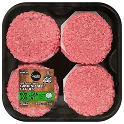 Signature Select Ground Beef Patties 80% Lean 20% Fat - 25.6 Oz