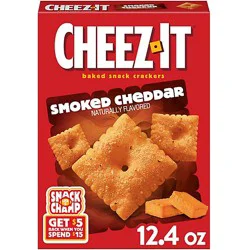 Cheez-It Baked Snack Crackers Smoked Cheddar Lunch Snacks - 12.4 Oz