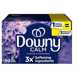 Downy Infusions Mega Sheet Dryer Sheets Calm Lavender & Vanilla Bean - 50 Count