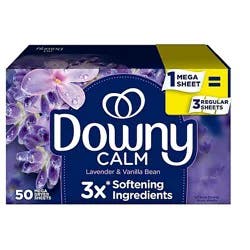Downy Infusions Mega Sheet Dryer Sheets Calm Lavender & Vanilla Bean - 50 Count