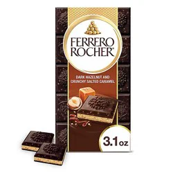 Ferrero Rocher Chocolate Bar Dark Chocolate Hazelnut And Crunchy Salted Caramel - 3.1 Oz