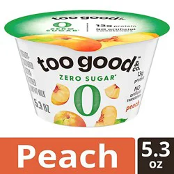 Too Good Greek Yogurt Zero Sugar Peach 5.3oz - 5.3 Oz