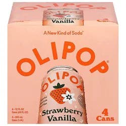Olipop Strawberry Vanilla Prebiotic Soda Cans - 4-12 Fl. Oz.