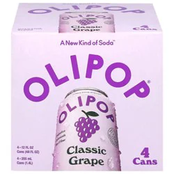 Olipop Classic Grape Prebiotic Soda Cans - 4-12 Fl. Oz.