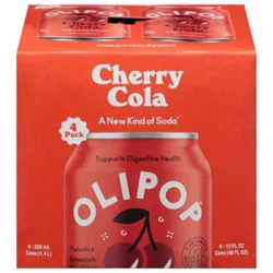 Olipop Cherry Cola Prebiotic Soda Cans - 4-12 Fl. Oz.