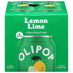 Olipop Lemon Lime Prebiotic Soda Cans - 4-12 Fl. Oz.