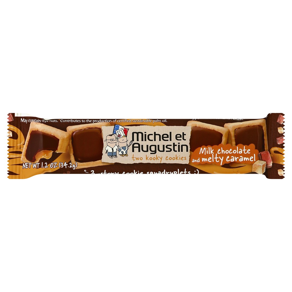 slide 5 of 5, Michel Et Augustin Cookie Milk Chocolate Caramel 1.33oz - 1.33 Oz, 1.33 oz