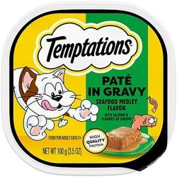 Temptations Paté In Gravy Seafood Medley Adult Wet Cat Food Single - 3.5 Oz