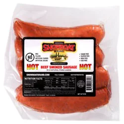 Showboat Beef Sausages Hot 12 Oz - 12 Oz