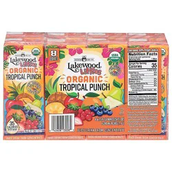 Lakewood Juice Tropical Punch Aseptic - 8 Pk