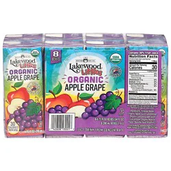 Lakewood Juice Apple Grape Aseptic - 8 Pk