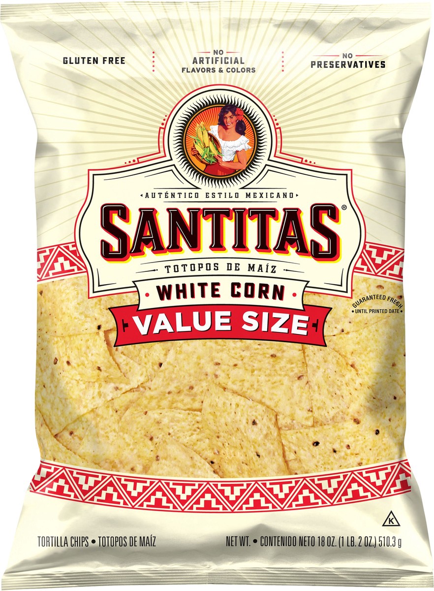 slide 2 of 6, Santitas Tortilla Chips White 18oz - 18 Oz, 18 oz
