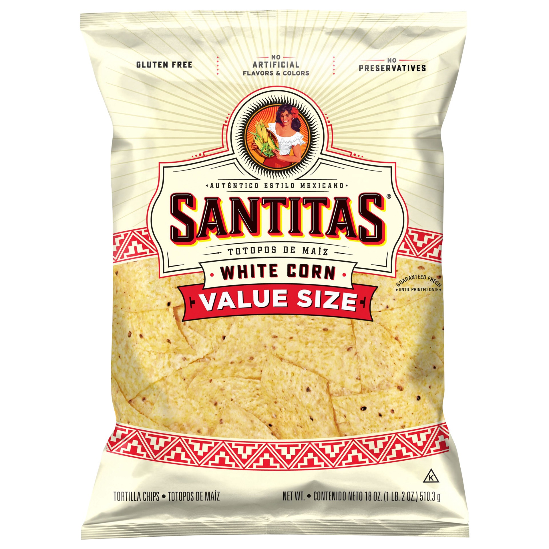 slide 6 of 6, Santitas Tortilla Chips White 18oz - 18 Oz, 18 oz