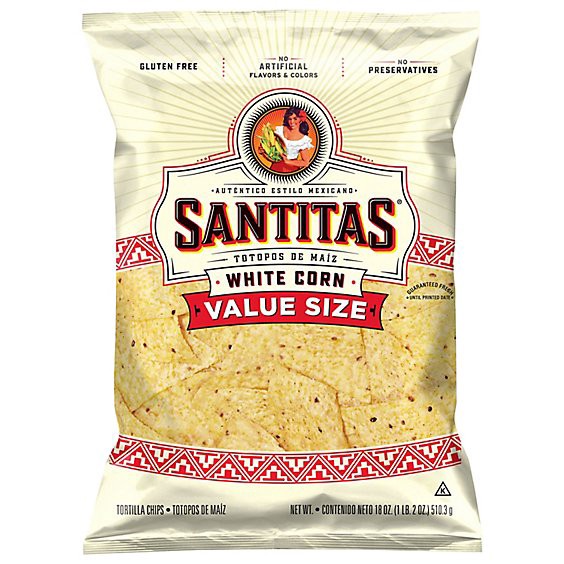 slide 1 of 1, Santitas Tortilla Chips White 18oz - 18 Oz, 18 oz