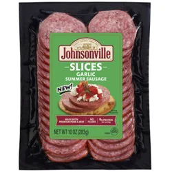 Johnsonville Garlic Summer Sausage Slices 10 Oz - 10 Oz