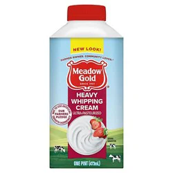 Meadow Gold Cream Heavy Whipping Cream Ultra-Pasteurized Pint Paper Carton Gable Top/tetra Top - 1 Pt