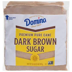 Domino Premium Pure Cane Dark Brown Sugar 2lb Zipper Pak - 2 Lb