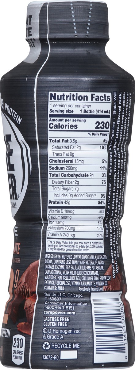 slide 8 of 13, Core Power Protein Chocolate Elite 42g Bottle - 14 Oz, 14 fl oz