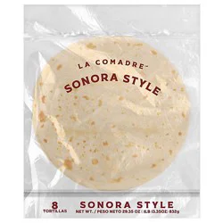 La Comadre Sonora Style Flour Tortillas Burrito Size - 8 Count