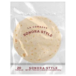 La Comadre Sonora Style Flour Tortillas Soft Taco Size - 20 Count