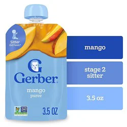 Grbr Natural 2nd Foods Puree Mango Pouch - 3.5 Oz