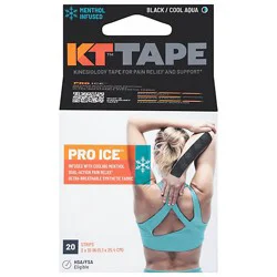 Kt Tape Pro Ice 20 Strip Precut Black - 20 Ct