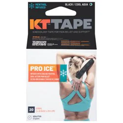 Kt Tape Pro Ice 20 Strip Precut Black - 20 Ct