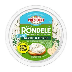 President Rondele Garlic & Herb Lt - 8 Oz
