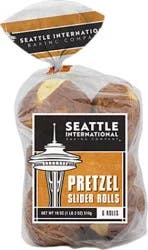 Seattle International6ct Pretzel Slider Rolls 6 Count - 18 Oz