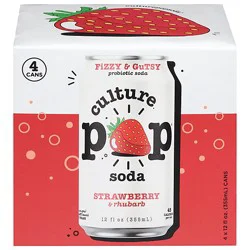 Culture Pop Probiotic Strawberry Rhubarb 4-12fz - 4-12 Fz