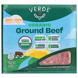 Verde Grass Fed Organic Ground Beef 80/20 - 16 Oz