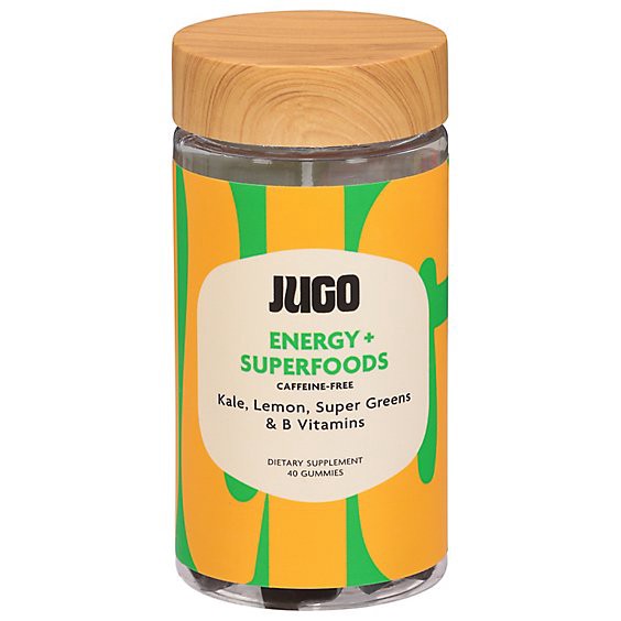 slide 1 of 1, Jugo Energy Plus Superfoods Gummies 40ct Jar - 40 Ct, 40 ct