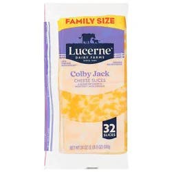 Lucerne Colby Jack Cheese Slices Family Size - 32 Ct
