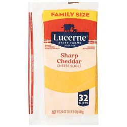 Lucerne Sharp Cheddar Cheese Slices Family Size - 32 Ct