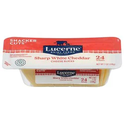 Lucerne White Cheddar Sharp Snacker Cuts Sliced Cheese 7 Oz - 7 Oz