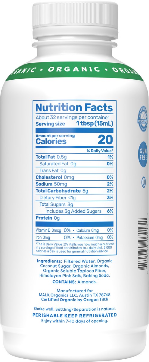 slide 7 of 8, Malk Almond Creamer Caramel - 16 Fz, 16 fl oz