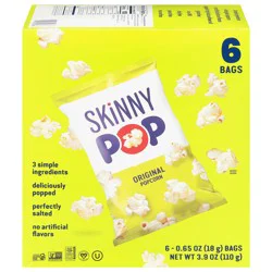 SkinnyPop Original Popcorn 6 - 0.65 oz Bags