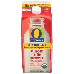 O Organics Whole Milk Plus Dha Omega 3 64 Fl. Oz. - 64 Fl. Oz.